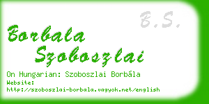 borbala szoboszlai business card